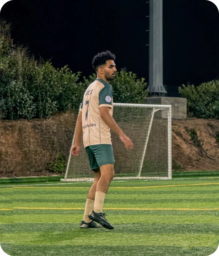 Playing football at night